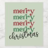 メリークリスマスファミリークリスマスお祝いギフト ワインラベル (シングルラベル)