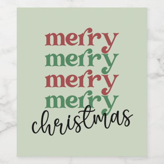 メリークリスマスファミリークリスマスお祝いギフト ワインラベル (シングルラベル)