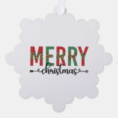 メリークリスマスファミリークリスマスお祝い オーナメントカード (正面)