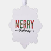 メリークリスマスファミリークリスマスお祝い オーナメントカード (左)