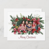 メリークリスマスファミリークリスマスサンタ写真 案内ポストカード (正面/裏面)