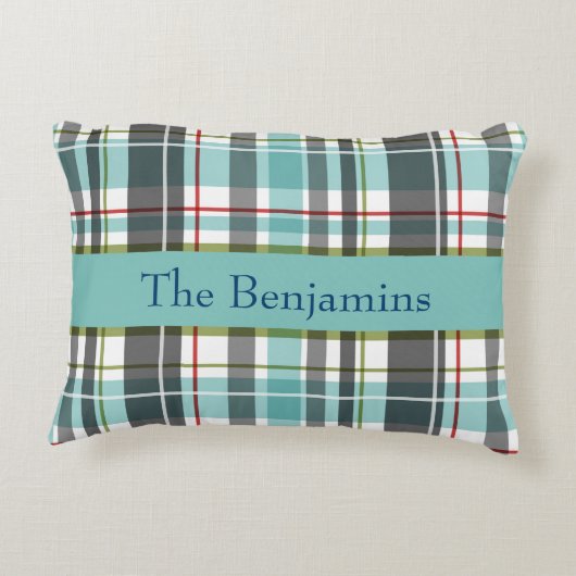 メリークリスマスファミリータータンチェック アクセントクッション (裏面)