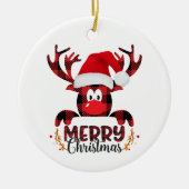 メリークリスマスファミリーデザイン セラミックオーナメント (正面)