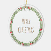 メリークリスマスファミリーネーム年フェスティバルホリデー セラミックオーナメント (左)