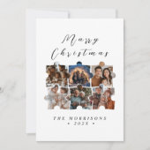 メリークリスマスファミリーパズルコラージュ写真 シーズンカード (正面)
