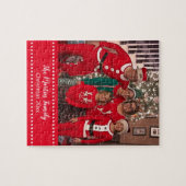 メリークリスマスファミリーパーソナライズされた写真 ジグソーパズル (横)