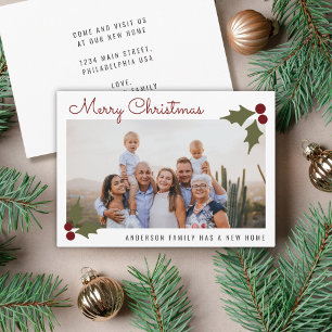 メリークリスマスファミリーフォトさくらんぼホリデームービング 案内状