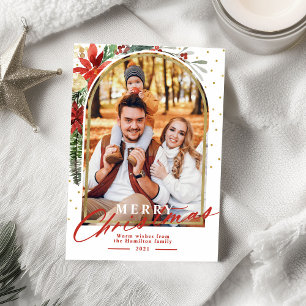 メリークリスマスファミリーフォトアーチクリスマスカード シーズンカード