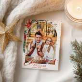 メリークリスマスファミリーフォトアーチクリスマスカード シーズンポストカード