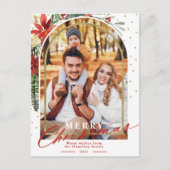 メリークリスマスファミリーフォトアーチクリスマスカード シーズンポストカード (正面)