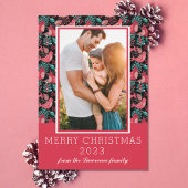 メリークリスマスファミリーフォトウィンターバード シーズンカード