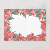 メリークリスマスファミリーフォトウォーターカラーポインセチア シーズンポストカード (裏面)