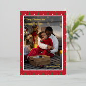 メリークリスマスファミリーフォトカスタム 箔シーズンカード (立ち正面)