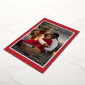 メリークリスマスファミリーフォトカスタム 箔シーズンカード (回転した状態)