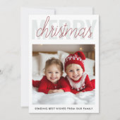 メリークリスマスファミリーフォトカード | カスタム休日 招待状 (正面)