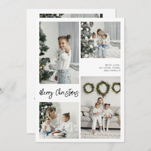 メリークリスマスファミリーフォトカード シーズンカード (正面/裏面)