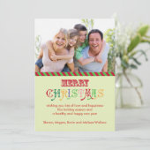 メリークリスマスファミリーフォトカード シーズンカード (スタンド正面)