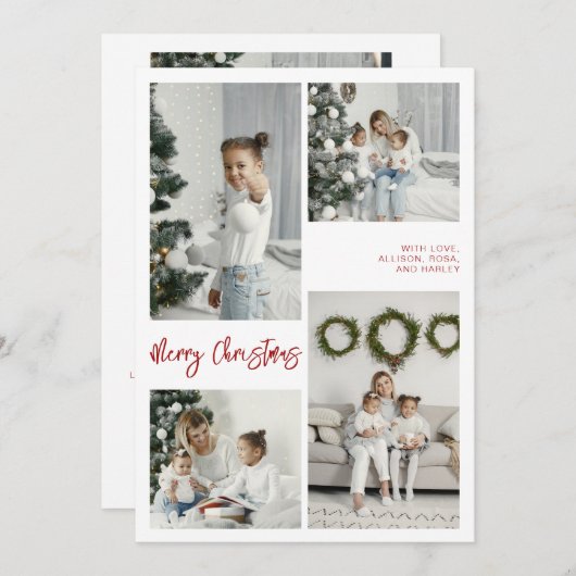 メリークリスマスファミリーフォトカード シーズンカード (正面/裏面)