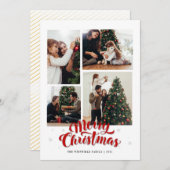 メリークリスマスファミリーフォトカード シーズンカード (正面/裏面)