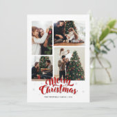 メリークリスマスファミリーフォトカード シーズンカード (スタンド正面)