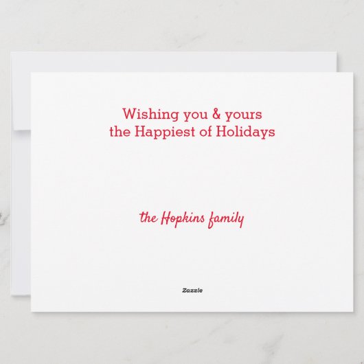 メリークリスマスファミリーフォトカード  シーズンカード (裏面)