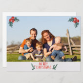 メリークリスマスファミリーフォトカード  シーズンカード (正面/裏面)