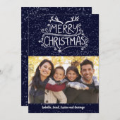 メリークリスマスファミリーフォトカード シーズンカード (正面/裏面)