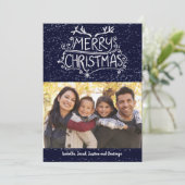 メリークリスマスファミリーフォトカード シーズンカード (スタンド正面)