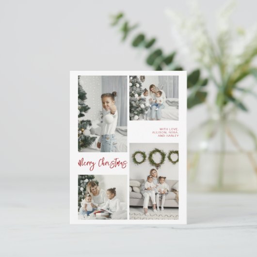 メリークリスマスファミリーフォトカード シーズンポストカード (スタンド正面)