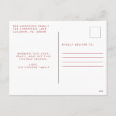 メリークリスマスファミリーフォトカード シーズンポストカード (裏面)