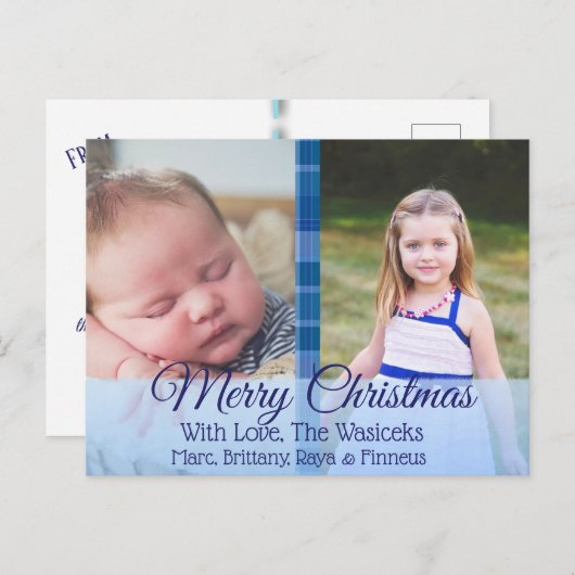 メリークリスマスファミリーフォトクリスマスポストカード シーズンポストカード (正面/裏面)