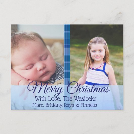メリークリスマスファミリーフォトクリスマスポストカード シーズンポストカード (正面)