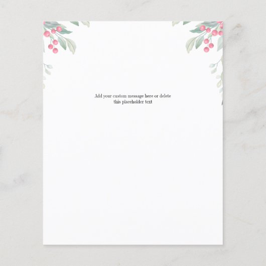 メリークリスマスファミリーフォトグリーティングカード (裏面)