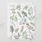 メリークリスマスファミリーフォトグリーンウォーター色カード 招待状 (裏面)