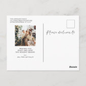 メリークリスマスファミリーフォトコラグホリモダンデー ポストカード (裏面)