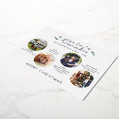 メリークリスマスファミリーフォトコラージシルバー 箔シーズンカード (回転した状態)