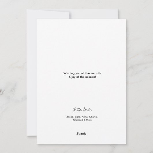 メリークリスマスファミリーフォトコラージツリー シーズンカード (裏面)