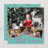 メリークリスマスファミリーフォトコラージュアメージングファブ (正面/裏面)
