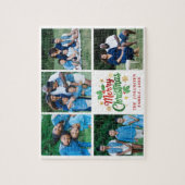 メリークリスマスファミリーフォトコラージュフェスティバルゲーム ジグソーパズル (縦)