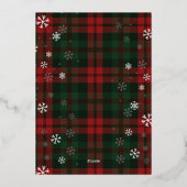 メリークリスマスファミリーフォトコラージュプレイド金ゴールド 箔シーズンカード (裏面)