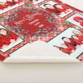 メリークリスマスファミリーフォトコラージュ名 シェルパブランケット (3/4)