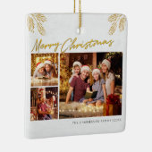メリークリスマスファミリーフォトコラージュ植物学 セラミックオーナメント (右)
