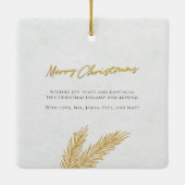 メリークリスマスファミリーフォトコラージュ植物学 セラミックオーナメント (裏面)