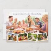 メリークリスマスファミリーフォトコラージュ シーズンカード (正面)