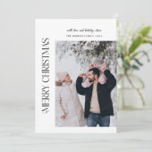 メリークリスマスファミリーフォトコラージュ シーズンカード (スタンド正面)