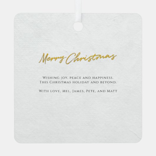 メリークリスマスファミリーフォトコラージュ メタルオーナメント (裏面)