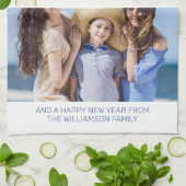 メリークリスマスファミリーフォトコースト キッチンタオル (折り畳み)