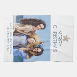 メリークリスマスファミリーフォトコースト キッチンタオル