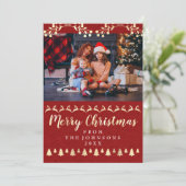 メリークリスマスファミリーフォトゴールデンクラ素朴シー シーズンカード (スタンド正面)