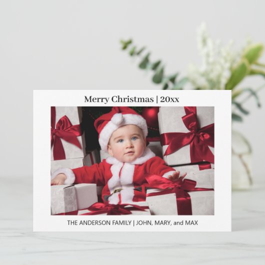 メリークリスマスファミリーフォトサンタクロース シーズンカード (スタンド正面)